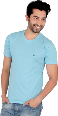 

Awack Solid Men's Round Neck Light Blue T-Shirt, Skyblue