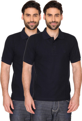 

Blacksmith Solid Men's Polo Neck Dark Blue T-Shirt(Pack of 2), Sailor navy