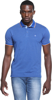 

Octave Printed Men's Polo Neck Blue T-Shirt, Royal