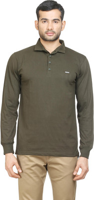 

Poshuis Solid Men's Polo Neck Dark Green T-Shirt, Military green