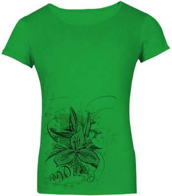 

SayItLoud Printed Women' Round Neck Green T-Shirt