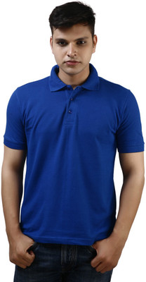 

Kraasa Solid Men's Polo Neck Blue T-Shirt