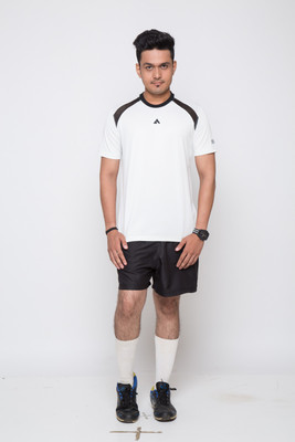 

Acetone Solid Men's Round Neck Silver, Black T-Shirt, Black;silver