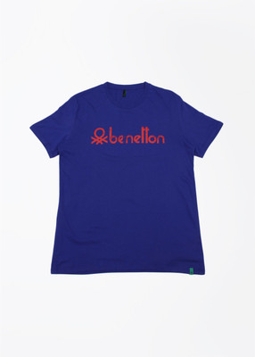 

United Colors of Benetton. Solid Men' Round Neck Blue T-Shirt, M21