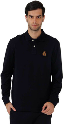

Fahrenheit Solid Men's Polo Neck Dark Blue T-Shirt, Dark knight