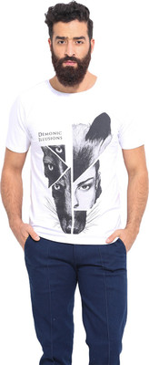 

Mr Button Solid Men' Round Neck White T-Shirt, Cotton