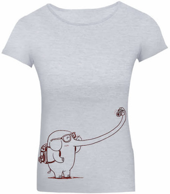 

SayItLoud Printed Women's Round Neck Grey T-Shirt