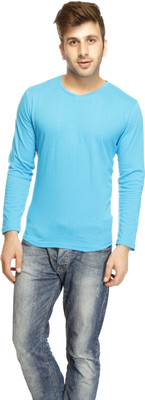

Gritstones Solid Men's V-neck T-Shirt, Sea green