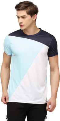 

Campus Sutra Solid Men Round Neck Blue T-Shirt, Light blue
