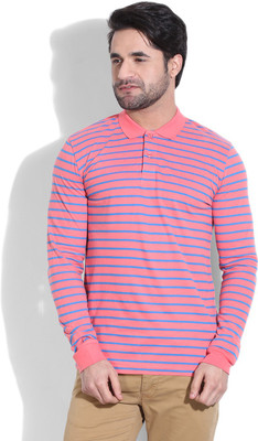 

United Colors of Benetton. Striped Men's Polo Neck Blue, Pink T-Shirt, 901
