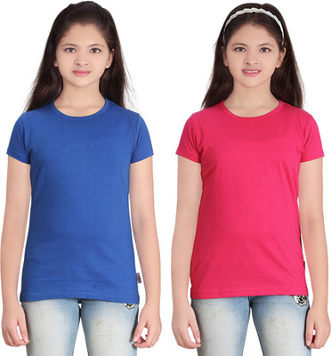 

FabTag - Sini Mini Girls Solid T Shirt(Multicolor