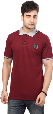 

Free Spirit Solid Men's Polo Neck Maroon T-Shirt