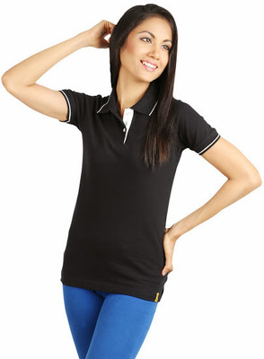

Campus Sutra Solid Women's Polo Neck Black T-Shirt(Pack of 4), Black;blue;red;white