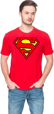 

East West Solid Men's Round Neck Red T-Shirt
