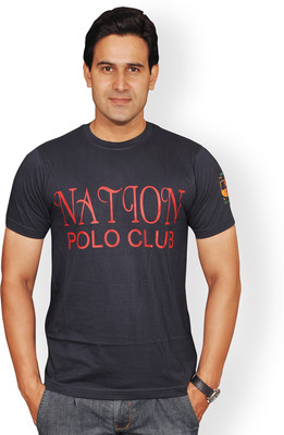 

Nation Polo Club Solid Men's Round Neck Blue T-Shirt