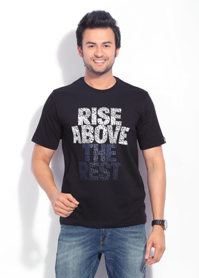 

ADIDAS Printed Men's Round Neck Black T-Shirt, S04328s