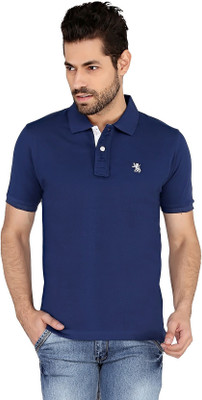 

The Cotton Company Solid Men's Polo Neck Blue T-Shirt, Royalblue
