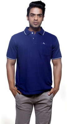 

Masculino Latino Solid Men's Polo Neck Reversible Dark Blue T-Shirt, Navy