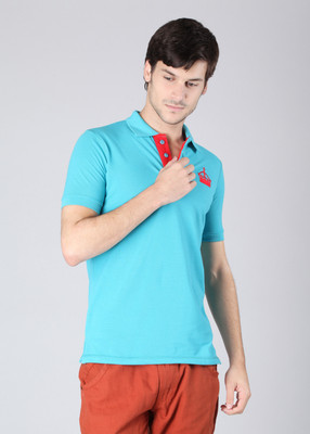 

Integriti Solid Men's Polo Neck Blue T-Shirt