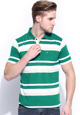 

Vivaldi Striped Men' Polo Neck Green T-Shirt, Deeplake