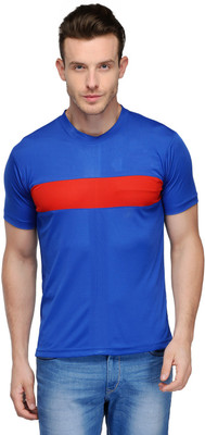 

Scott International Solid Men' Round Neck Dark Blue T-Shirt, Red;royal blue
