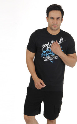 

Puma Printed Men' Round Neck Black T-Shirt