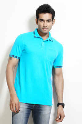 20% OFF on Design Classics Solid Men's Polo Neck Blue T-Shirt 20% OFF on Design Classics Solid Men's Polo Neck Blue T-Shirt