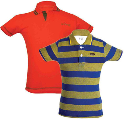 

Gkidz Boys Solid Cotton T Shirt(Multicolor, Pack of 2, Red
