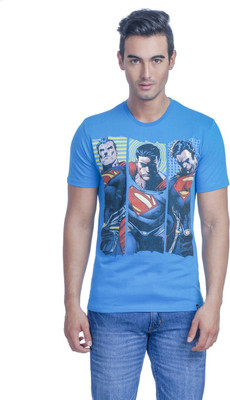 

Man Of Steel Printed Men's Round Neck Blue T-Shirt, Methyl blue