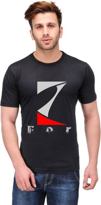 

Trendster Printed Men' Round Neck Black T-Shirt