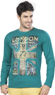 

AJC Graphic Print Men's Round Neck Green T-Shirt