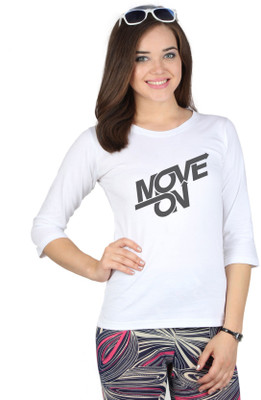 SayItLoud Printed Women's Round Neck White T-Shirt