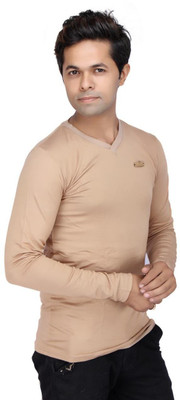 

JG FORCEMAN Solid Men's Halter Neck Gold T-Shirt
