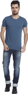 

Jack & Jones Solid Men's Round Neck Blue T-Shirt, Majolica blue
