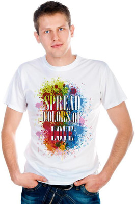 

6th Cross Graphic Print Men's Round Neck White T-Shirt