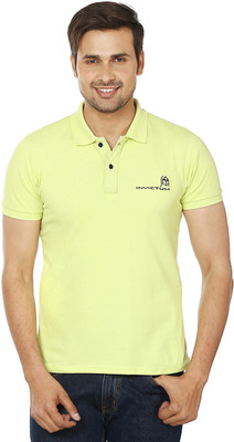

Invictum Solid Men' Polo Neck Yellow T-Shirt, Bright yellow