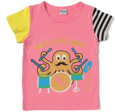 

Camey Boys Printed T Shirt(Pink, Pack of 1