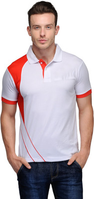 

Scott International Solid Men's Polo Neck White, Red T-Shirt