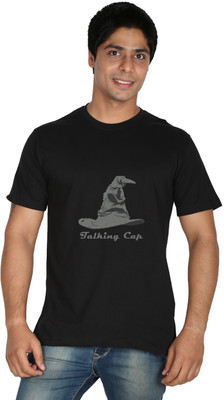

Trendster Printed Men' Round Neck Black T-Shirt