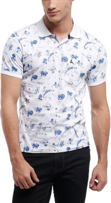 

Parx Printed Men's Polo Neck White T-Shirt