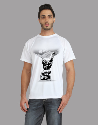 

Trionic Printed Men's Round Neck White T-Shirt, Snow white