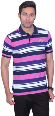 

Proline Striped Men's Polo Neck Purple T-Shirt
