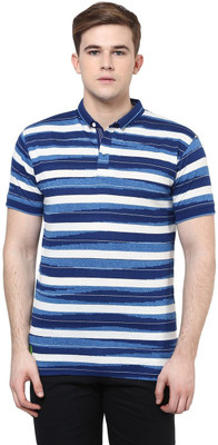 

Cayman Striped Men's Polo Neck Blue T-Shirt, Royalblue