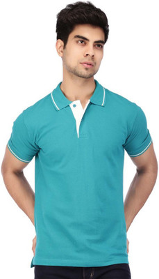 

ACROPOLIS by Shoppers Stop Solid Men's Polo Neck Blue T-Shirt