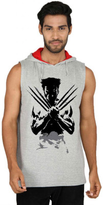 

SayItLoud Printed Men' Hooded Grey T-Shirt