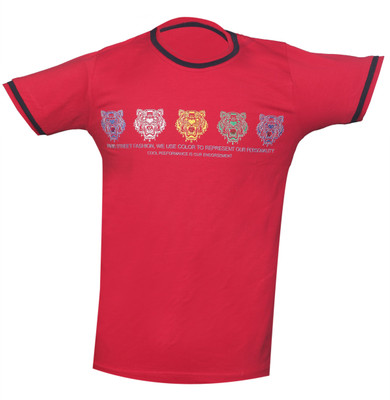 

Awack Boys Printed Cotton T Shirt(Red, Pack of 1