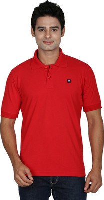 

Leaf Solid Men's Polo Neck Red T-Shirt