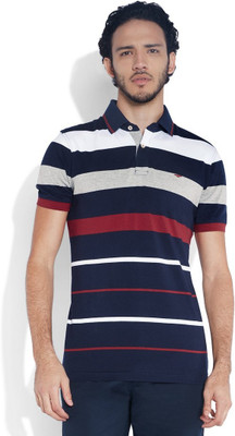 

Park Avenue Striped Men's Polo Neck Red T-Shirt, Medium red