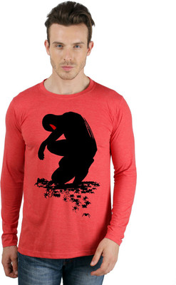 

SayItLoud Printed Men's Round Neck Red T-Shirt, Red melange