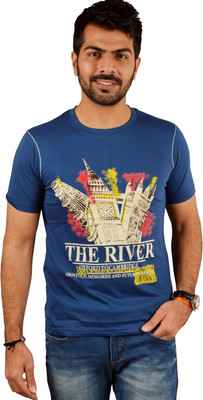 

Miller & Schweizer Solid Men's Round Neck Blue T-Shirt